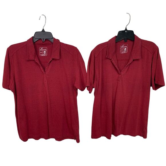 Lot of 2 IQ Apparel Womens XL Red Pizza Hut Heathered Red Uniform Polos - Picture 1 of 4